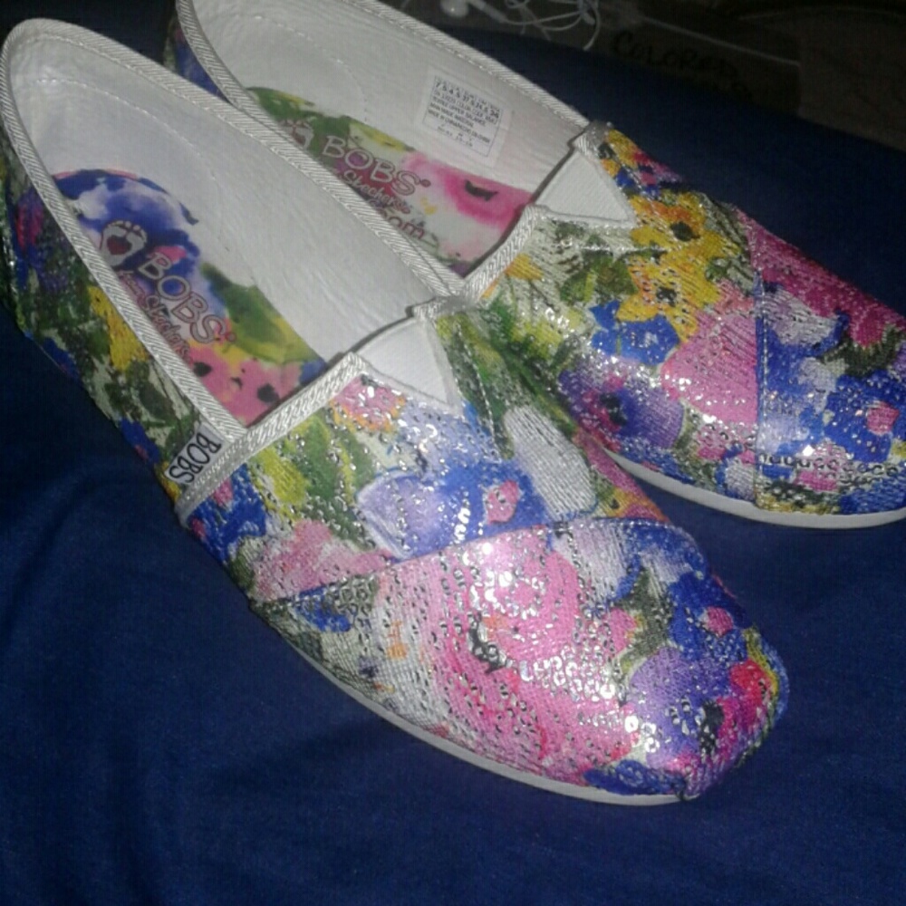 Bobs floral memory foam slip one size 7.5